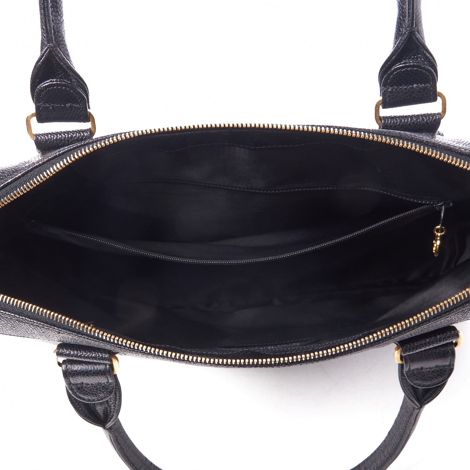 Chanel Caviar Large CC Shoulder Bag Black 7 of 9
