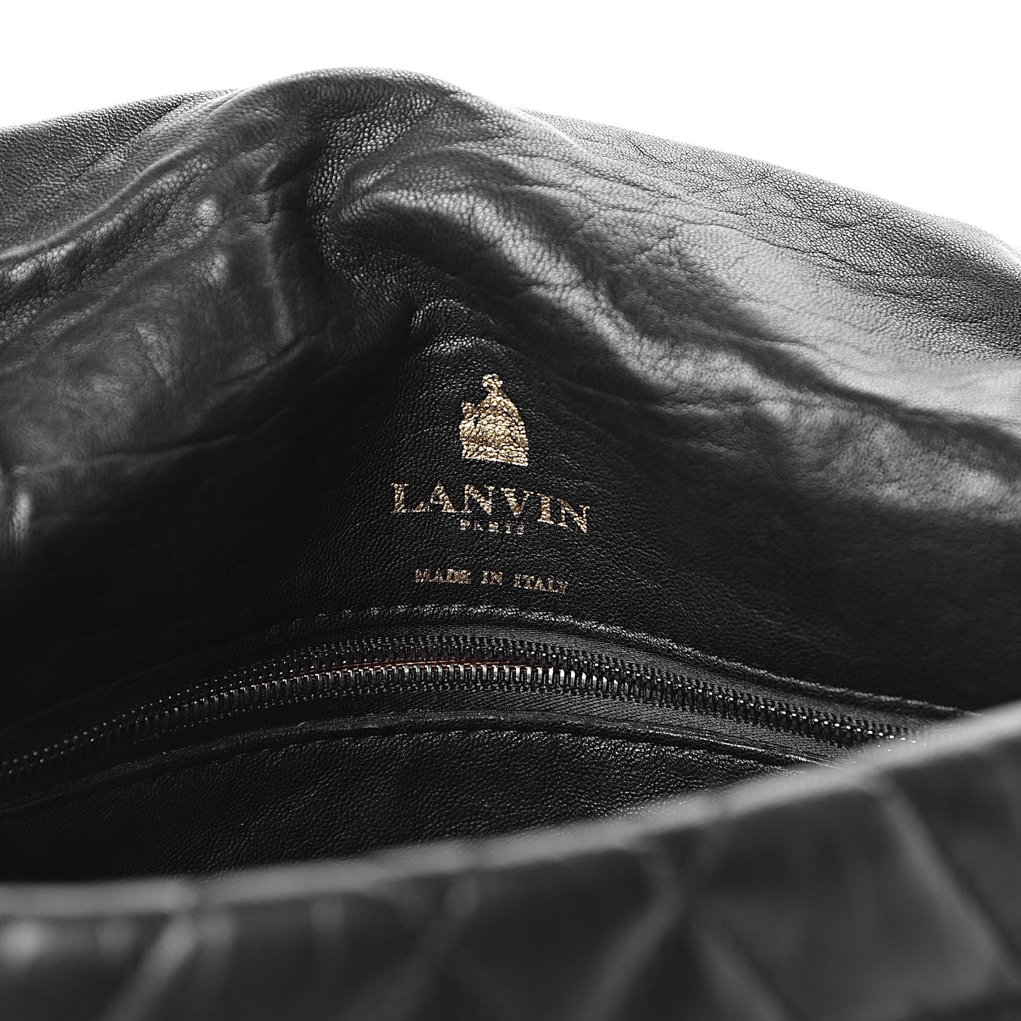 Lambskin Quilted Medium Happy Shoulder Bag Black