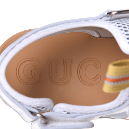Gucci Mesh Fabric Tinsel Sport Sandals 37 White Silver 9 of 12