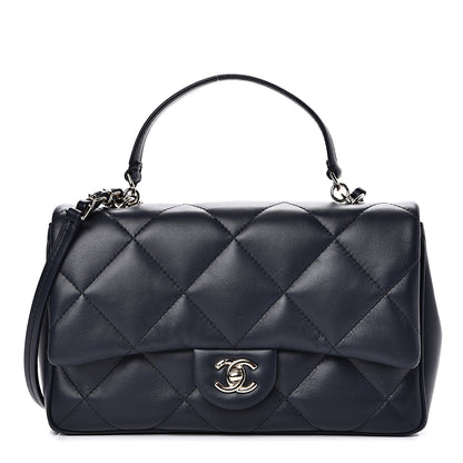 Chanel Lambskin Quilted Easy Carry Flap Navy 1 of 14