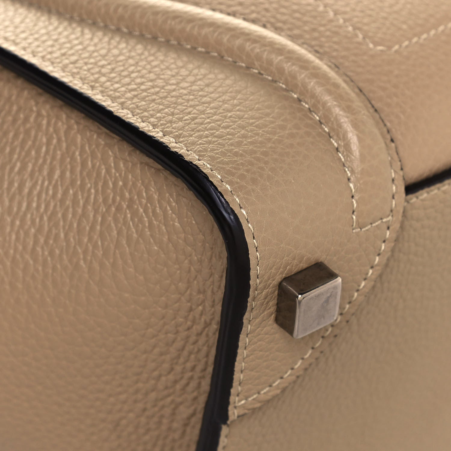 Celine Drummed Calfskin Micro Luggage Dune 5 of 14