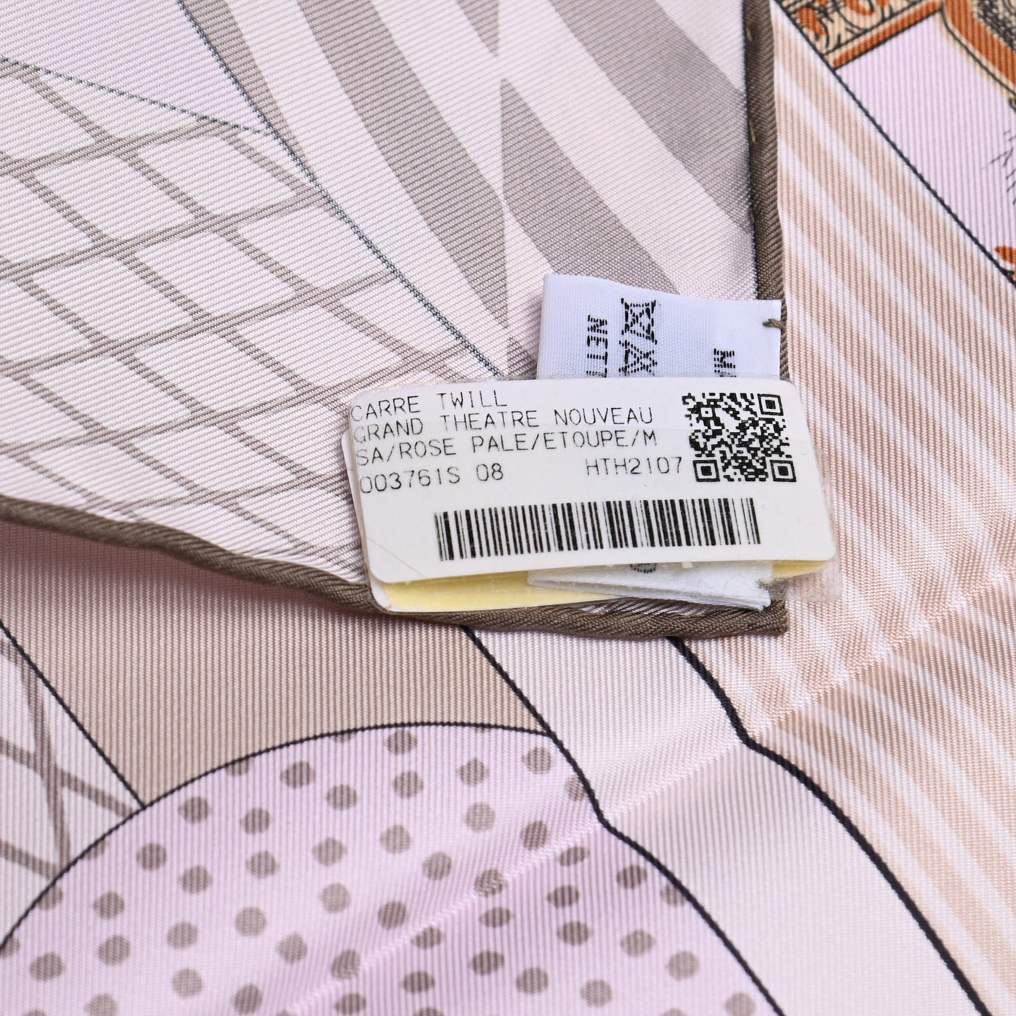 Silk Grand Theatre Nouveau Scarf 90 Rose Pale Etoupe