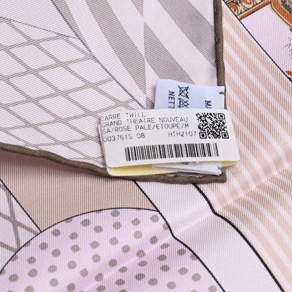 Hermes Silk Grand Theatre Nouveau Scarf 90 Rose Pale Etoupe 5 of 5