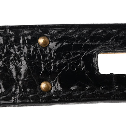 Hermes Shiny Porosus Crocodile Birkin 35 Black 7 of 17
