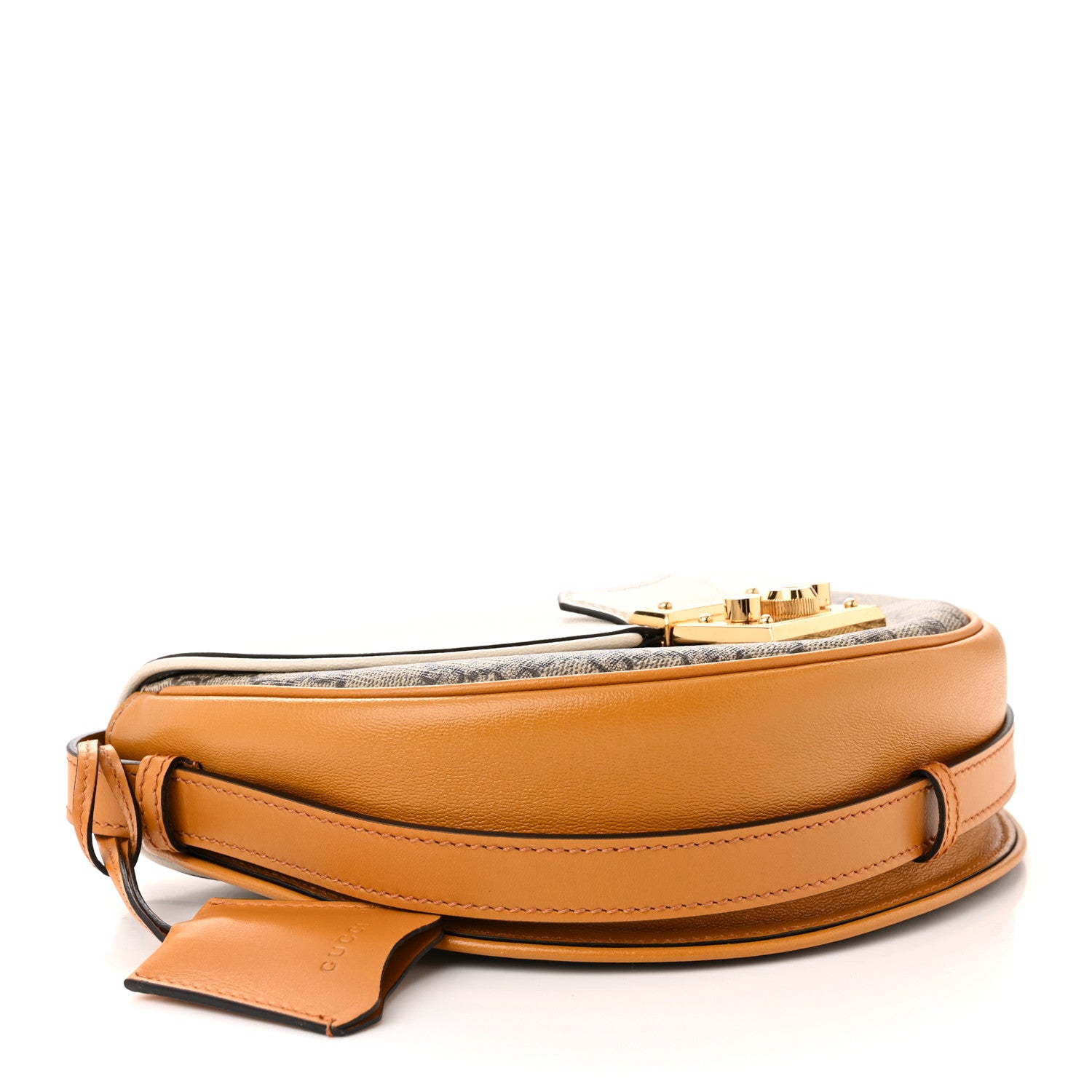 Gucci GG Supreme Monogram Calfskin Small Padlock Messenger Shoulder Bag Beige Mystic White Sun Oil 4 of 10