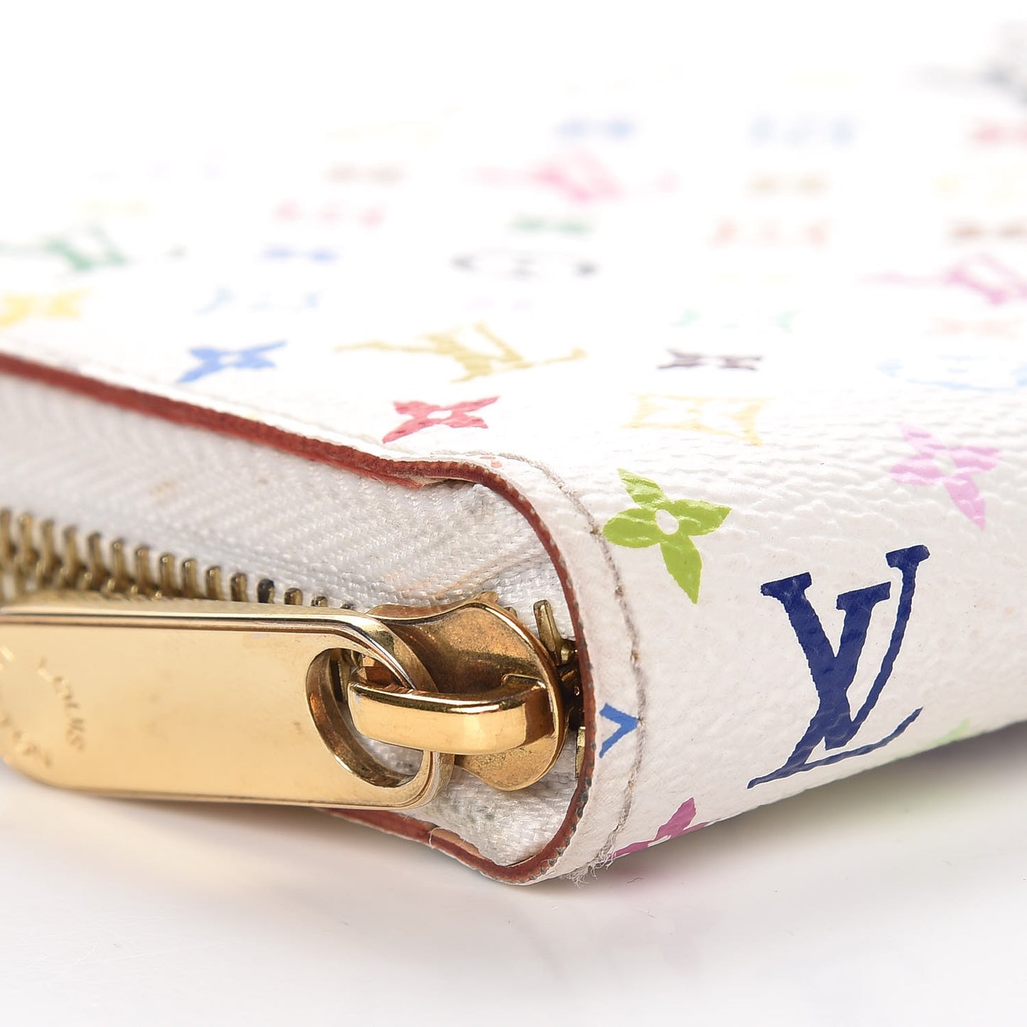 Monogram Multicolor Zippy Wallet White