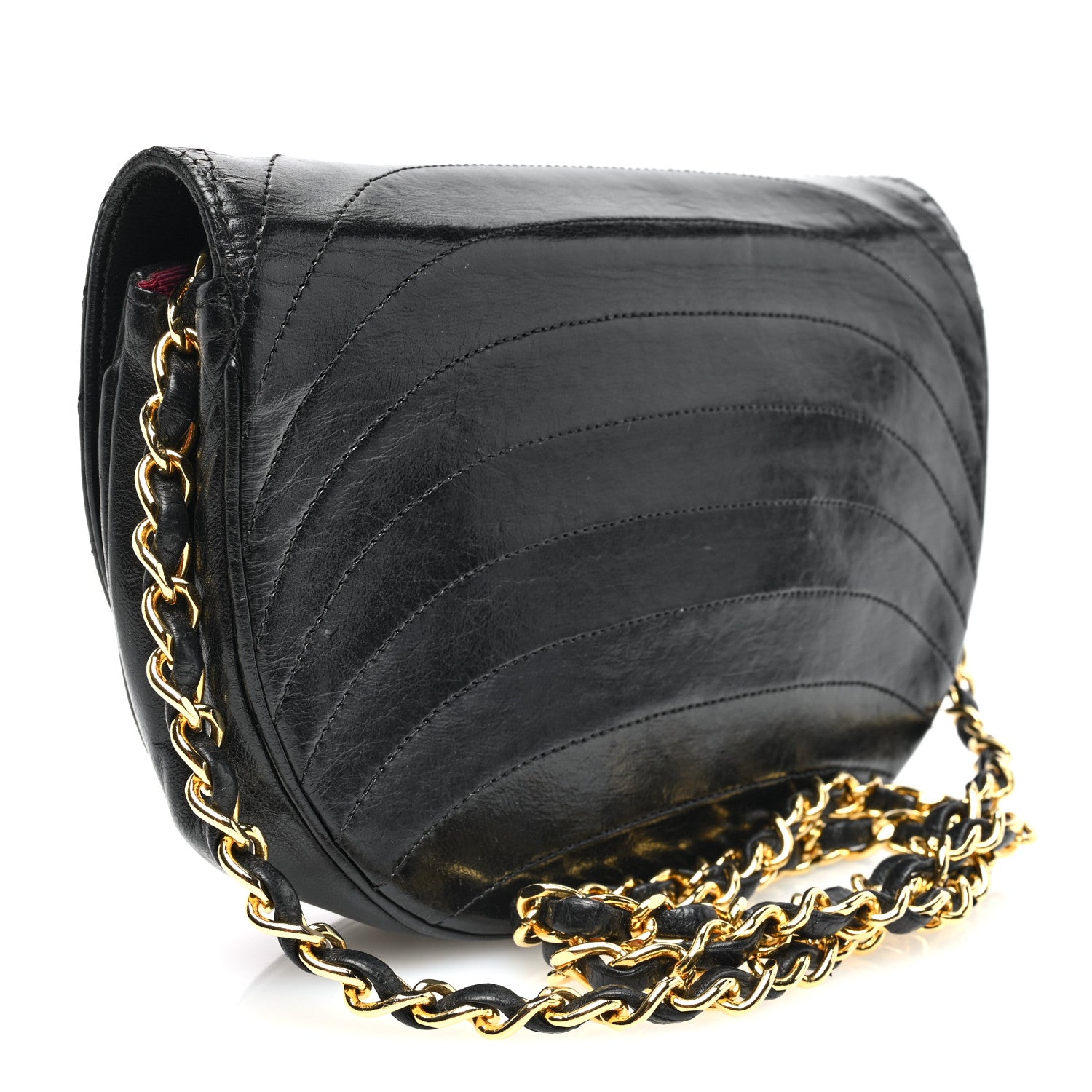 Chanel Lambskin Ribbon Stitched Small Single Flap Black 3 of 10
