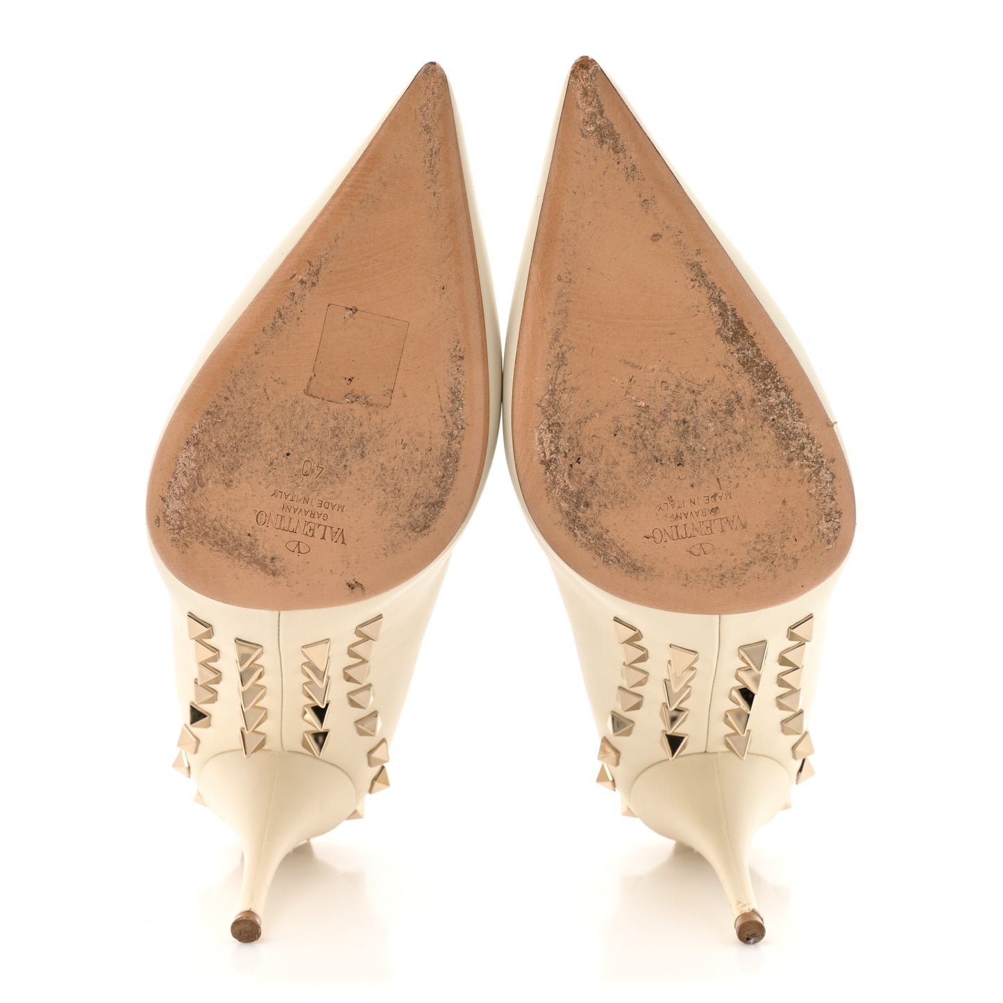 Nappa Rockstud Jaw Stud 100mm Pumps 40 Ivory