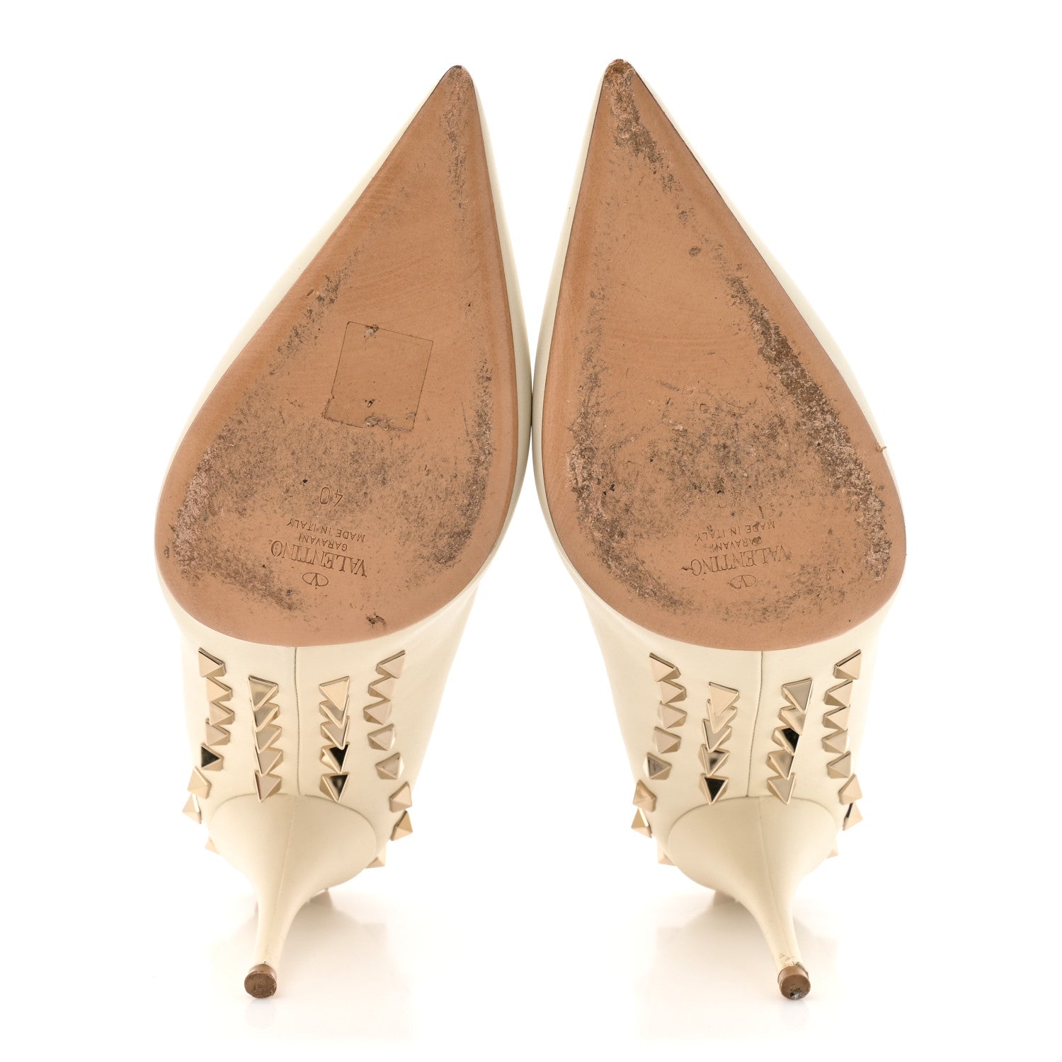 Valentino Garavani Nappa Rockstud Jaw Stud 100mm Pumps 40 Ivory 7 of 11