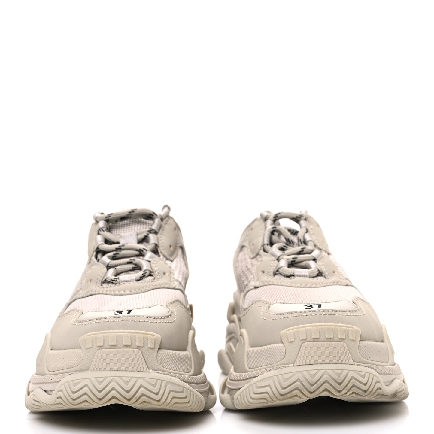 Fabric Mesh Womens Triple S Sneakers 37 Beige