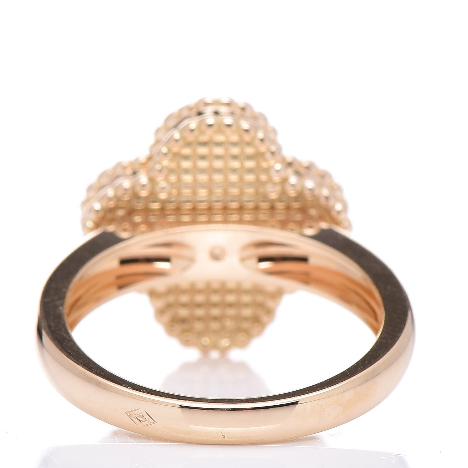 Van Cleef & Arpels 18K Yellow Gold Carnelian Diamond Vintage Alhambra Ring 52 6 4 of 6