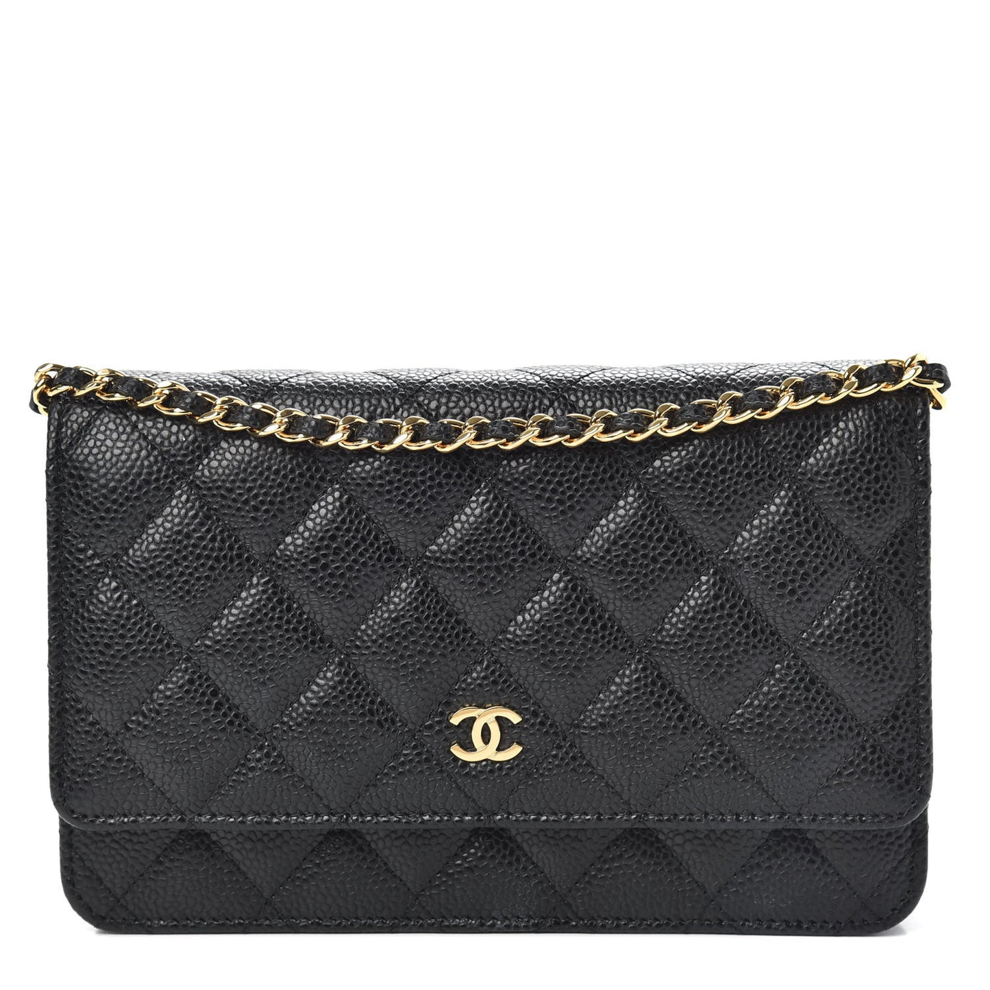 Caviar Quilted Wallet On Chain WOC Black