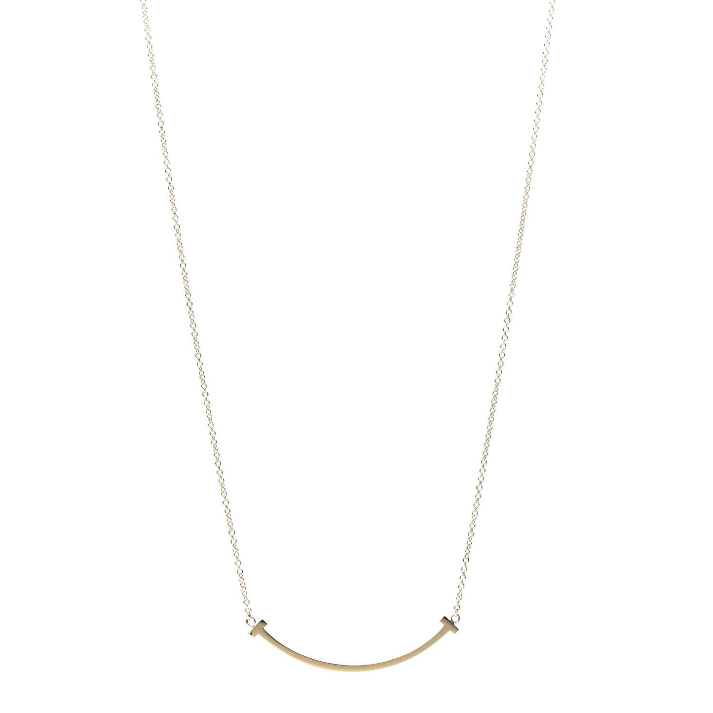 18K Yellow Gold Small T Smile Pendant Necklace