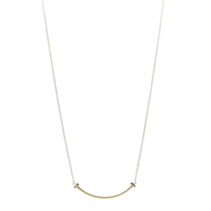 Tiffany 18K Yellow Gold Small T Smile Pendant Necklace 1 of 6