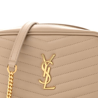 Saint Laurent Calfskin Matelasse Monogram Mini Lou Camera Bag Dark Beige 8 of 10