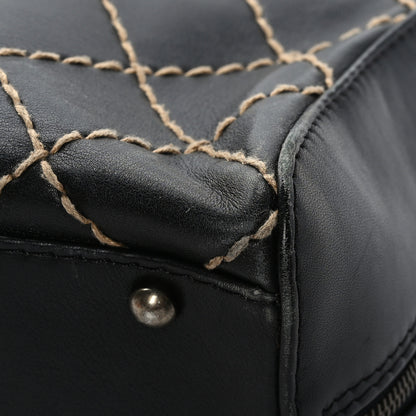 Chanel Calfskin Wild Stitch Vertical Top Handle Bag Black 10 of 10