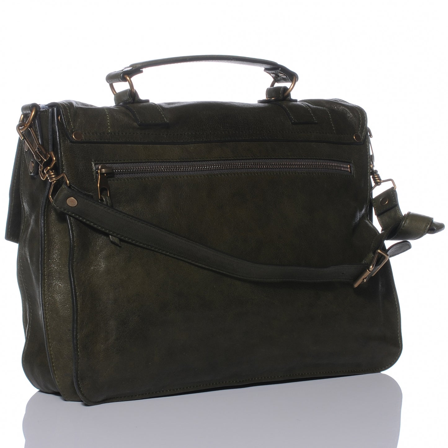 Lambskin PS1 Large Satchel Military
