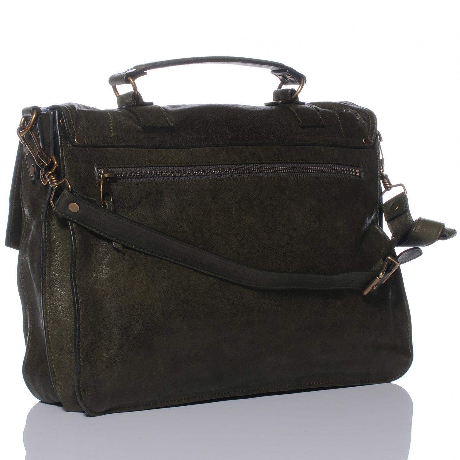 Proenza Schouler Lambskin PS1 Large Satchel Military 3 of 8