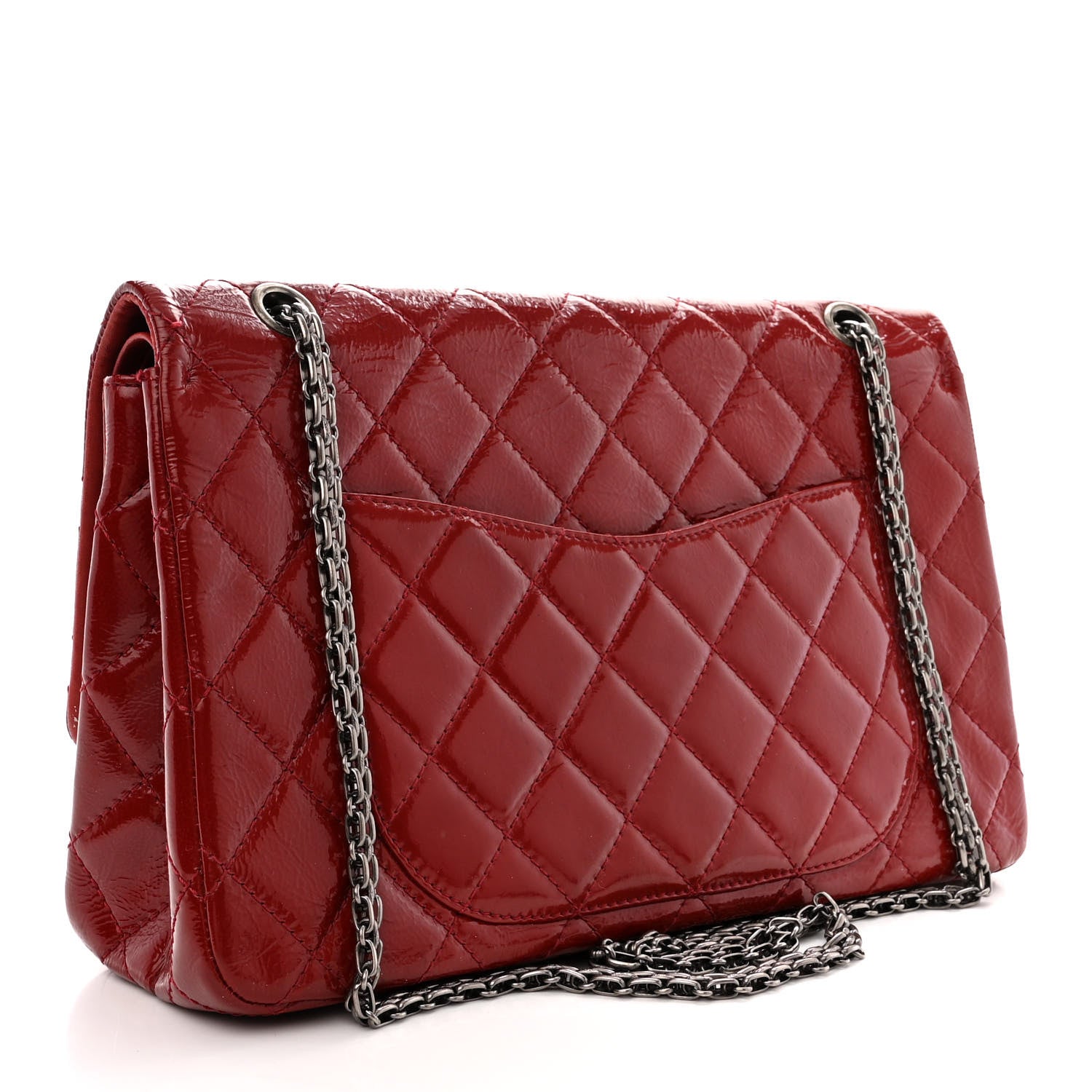 Chanel Aged Glazed Calfskin Quilted 2.55 Reissue 226 Flap Red 2 of 14