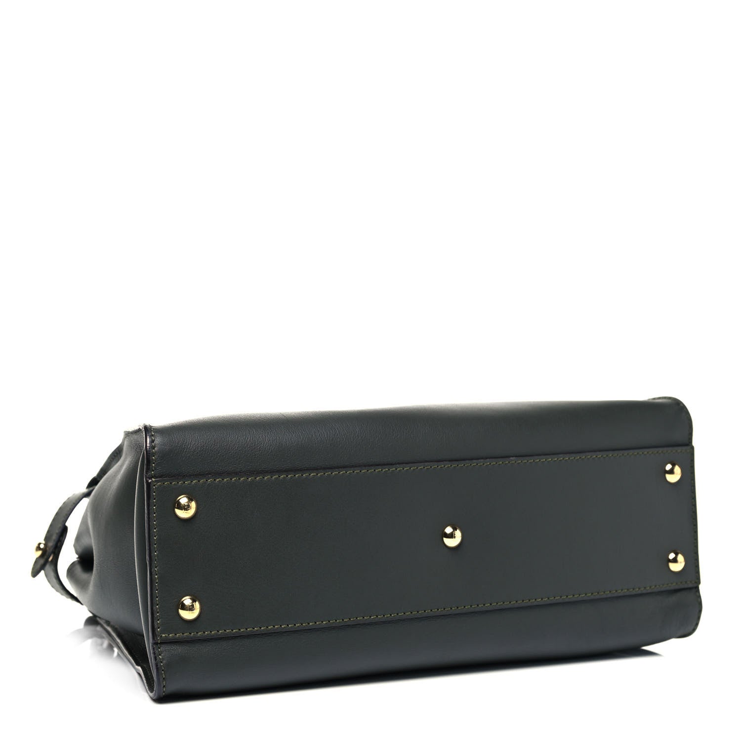 Fendi Vitello Seta Shiny Nappa Medium Peekaboo Iconic Satchel Verde Prato Makeup 5 of 10
