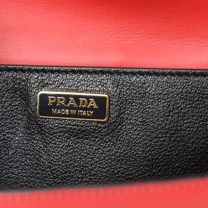Prada City Calfskin Saffiano Cahier Bag Fuoco Black 6 of 9