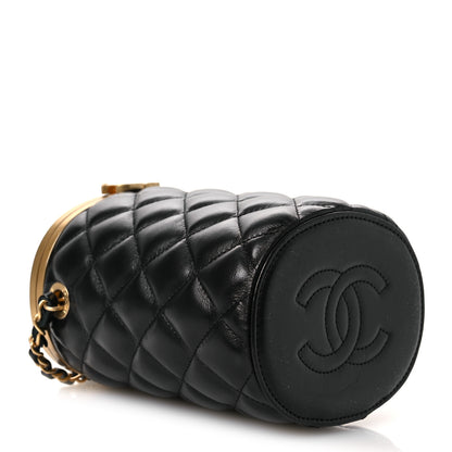 Chanel Lambskin Quilted Crown Box Bag Black 3 of 10