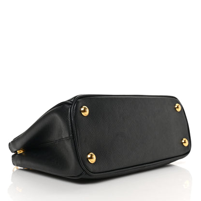 Prada Saffiano Small Galleria Double Zip Tote Black 4 of 9