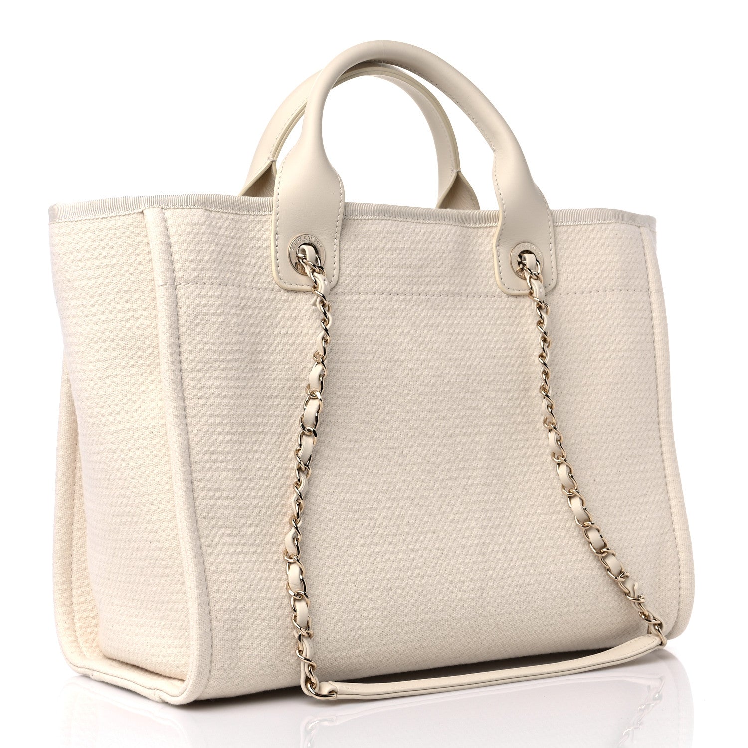 Chanel Mixed Fibers Small Deauville Tote White 4 of 10