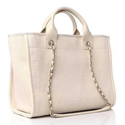 Chanel Mixed Fibers Small Deauville Tote White 4 of 10