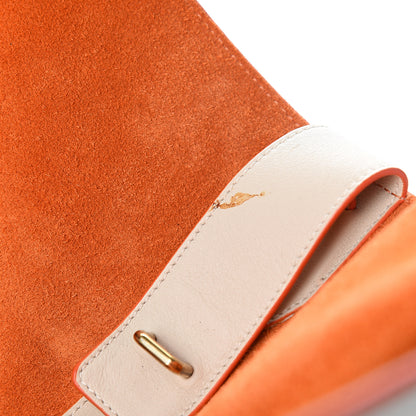 Celine Smooth Calfskin Medium Phantom Luggage Chalk Orange Trim 9 of 16