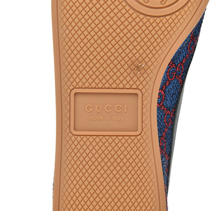 Gucci Lurex Calfskin Web GG Monogram Mens Falacer Sneakers 9 Iridescent Blue Iridescent Red Silver 7 of 9