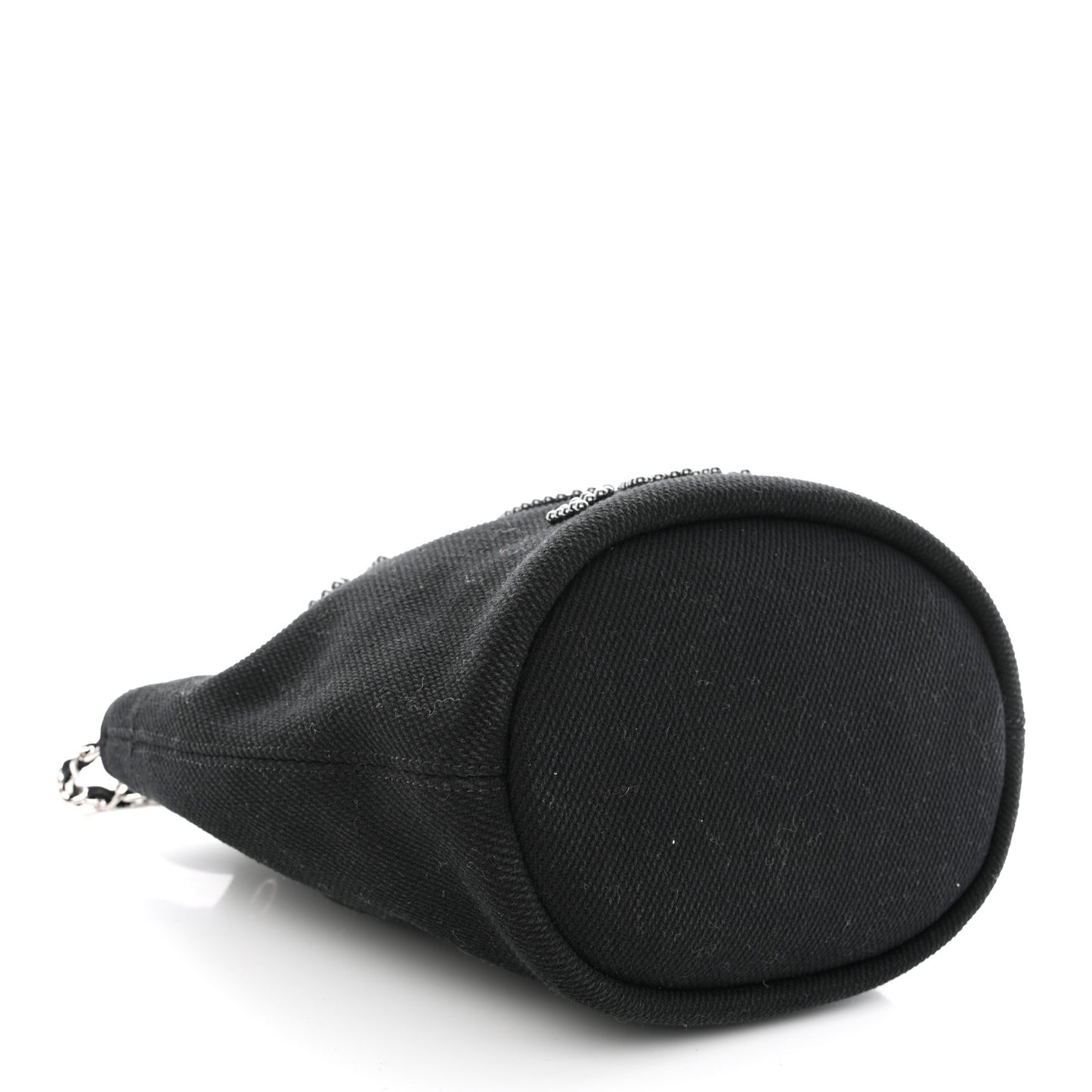 Canvas Deauville Drawstring Bucket Bag Black