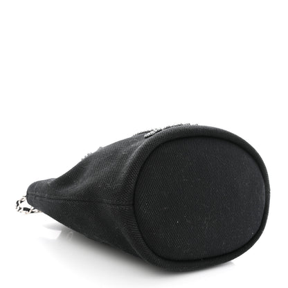 Chanel Canvas Deauville Drawstring Bucket Bag Black 4 of 10