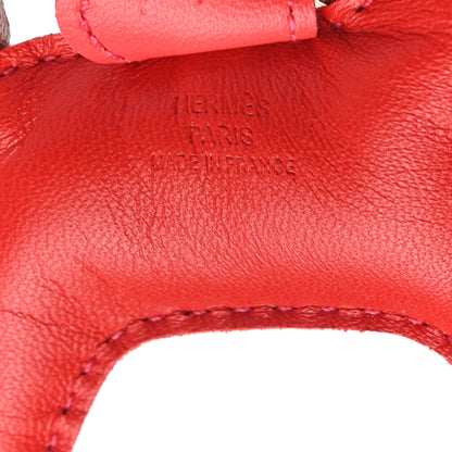 Hermes Milo Lambskin Grigri Rodeo Horse Bag Charm PM Rouge Indien Gold Bougainvillea 4 of 4