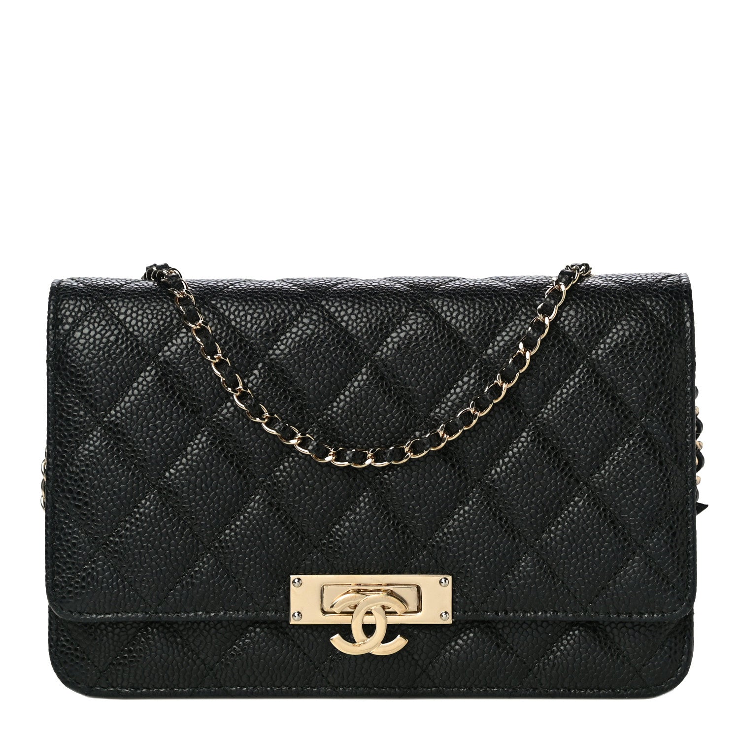 Chanel Caviar Quilted Golden Class Wallet On Chain WOC Black 1 of 12