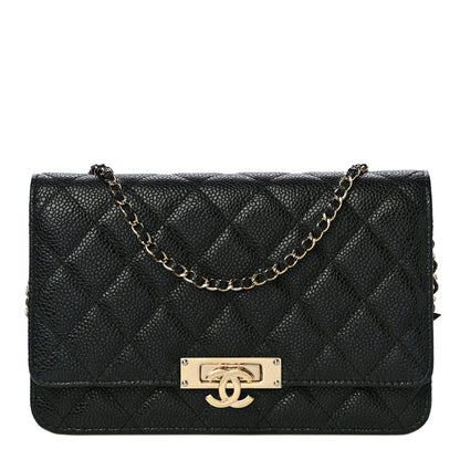 Chanel Caviar Quilted Golden Class Wallet On Chain WOC Black 1 of 12