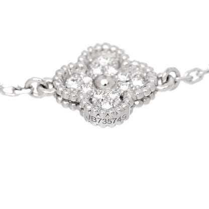 Van Cleef & Arpels 18K White Gold Diamond 6 Motifs Sweet Alhambra Bracelet 4 of 5