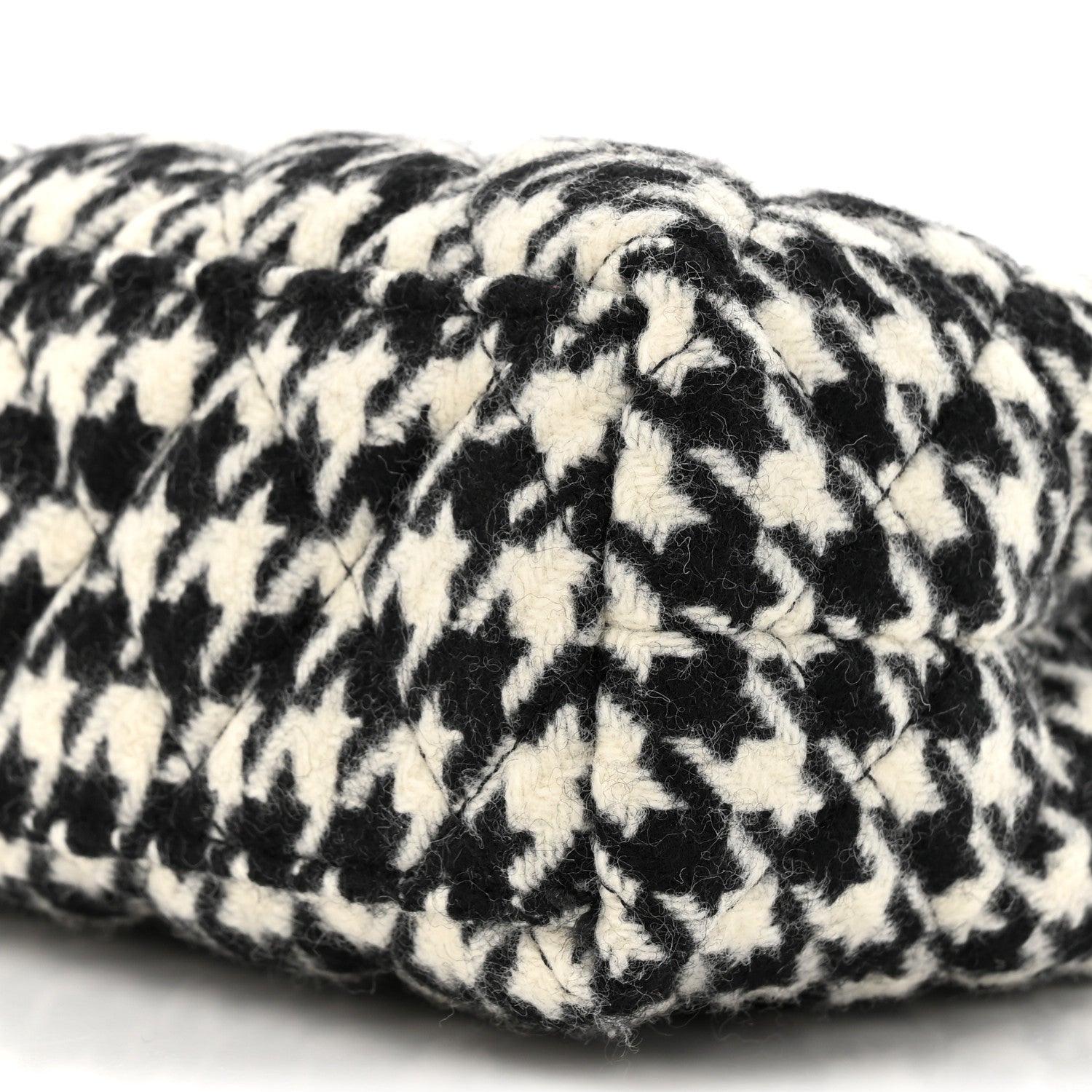 Chanel Tweed Houndstooth Quilted Nano Kelly Shopper Black White 9 of 11