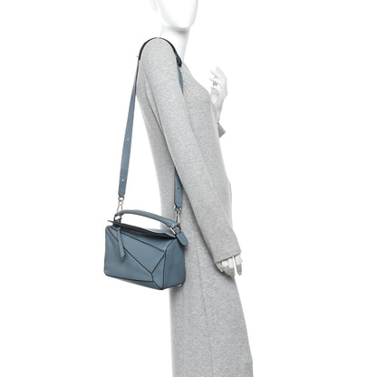Loewe Calfskin Small Puzzle Bag Stone Blue 2 of 14