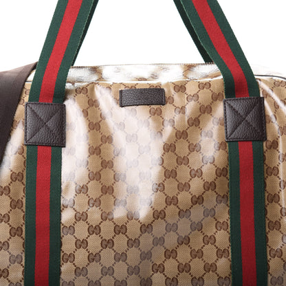 Gucci Crystal Monogram Web Large Carry On Duffle Bag Brown 7 of 9