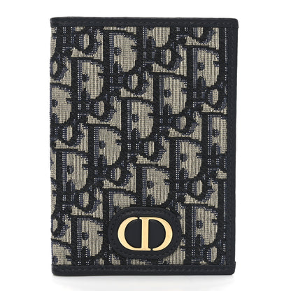 Christian Dior Oblique 30 Montaigne Passport Holder Blue 1 of 6
