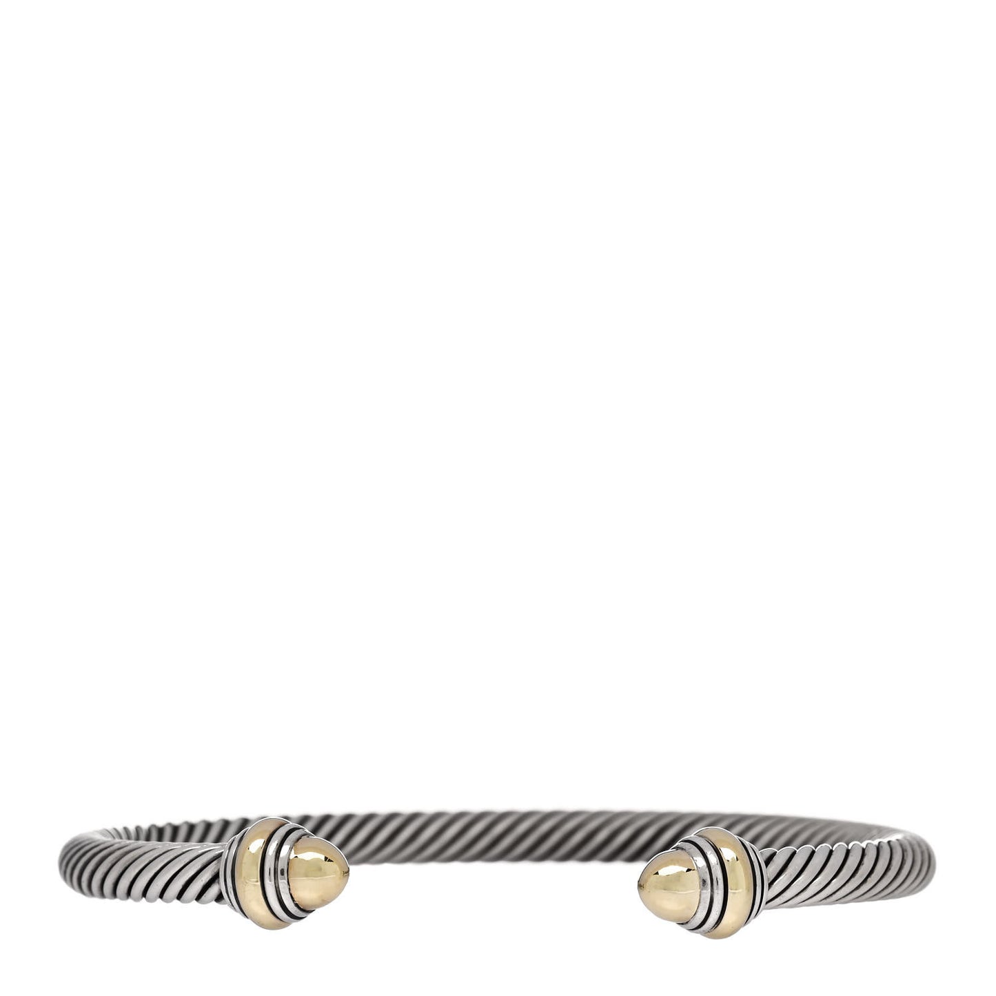 Sterling Silver 14K Yellow Gold 5mm Cable Classics Dome Bracelet