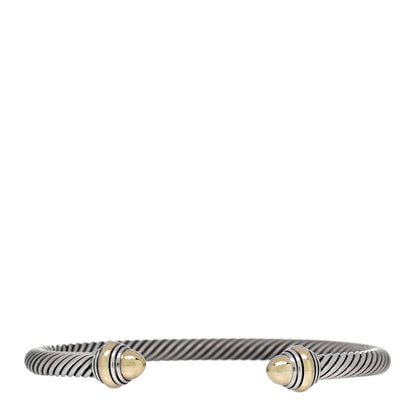 David Yurman Sterling Silver 14K Yellow Gold 5mm Cable Classics Dome Bracelet 1 of 4