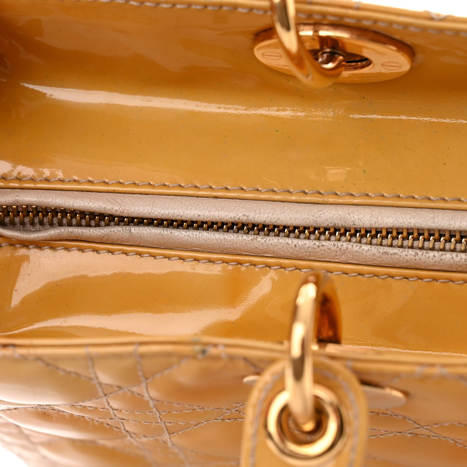 Christian Dior Patent Cannage Large Lady Dior Beige 12 of 22