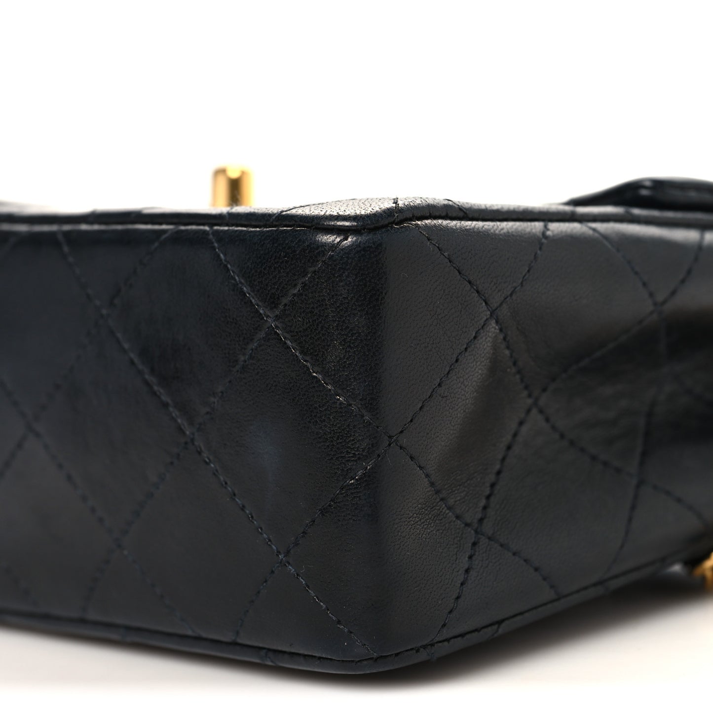 Lambskin Quilted Mini Square Flap Black