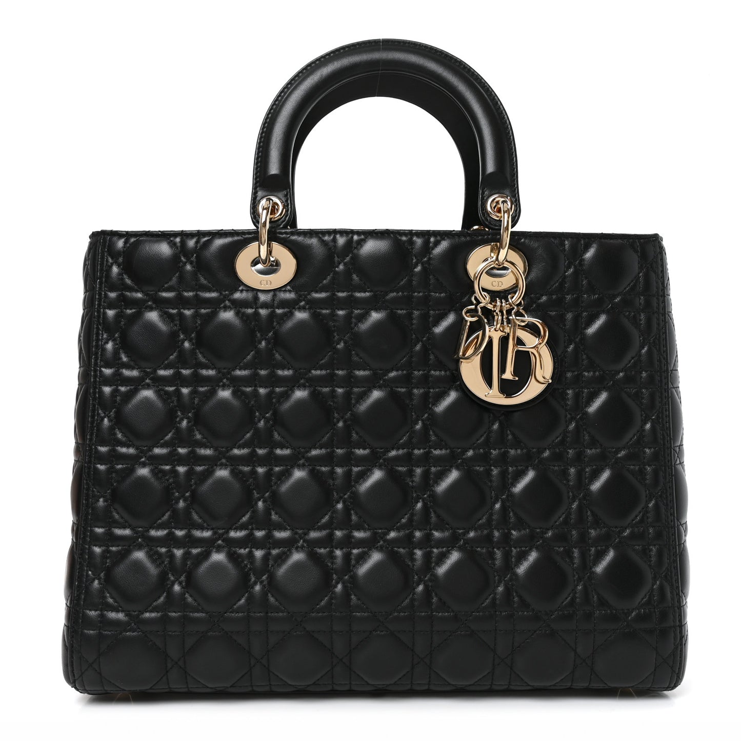 Lambskin Cannage Large Lady Dior Black