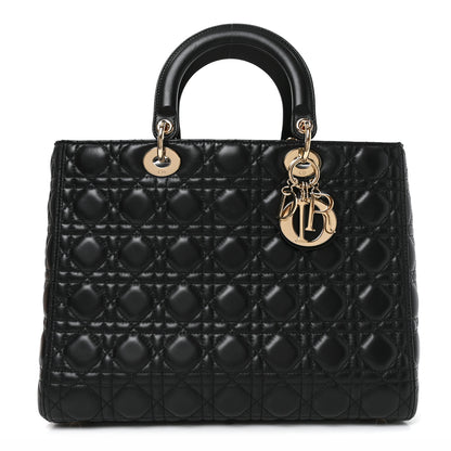Christian Dior Lambskin Cannage Large Lady Dior Black 1 of 9