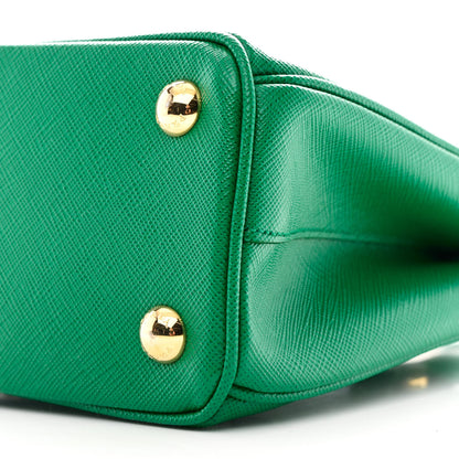 Prada Saffiano Lux Mini Galleria Double Zip Tote Mango 10 of 10