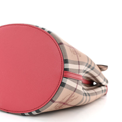 Burberry Haymarket Check Colours Small Lorne Bucket Crossbody Pink 11 of 15
