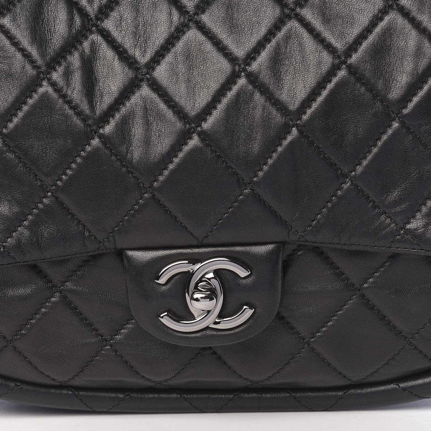 Chanel Lambskin Quilted Medium Hula Hoop Flap Black 10 of 10